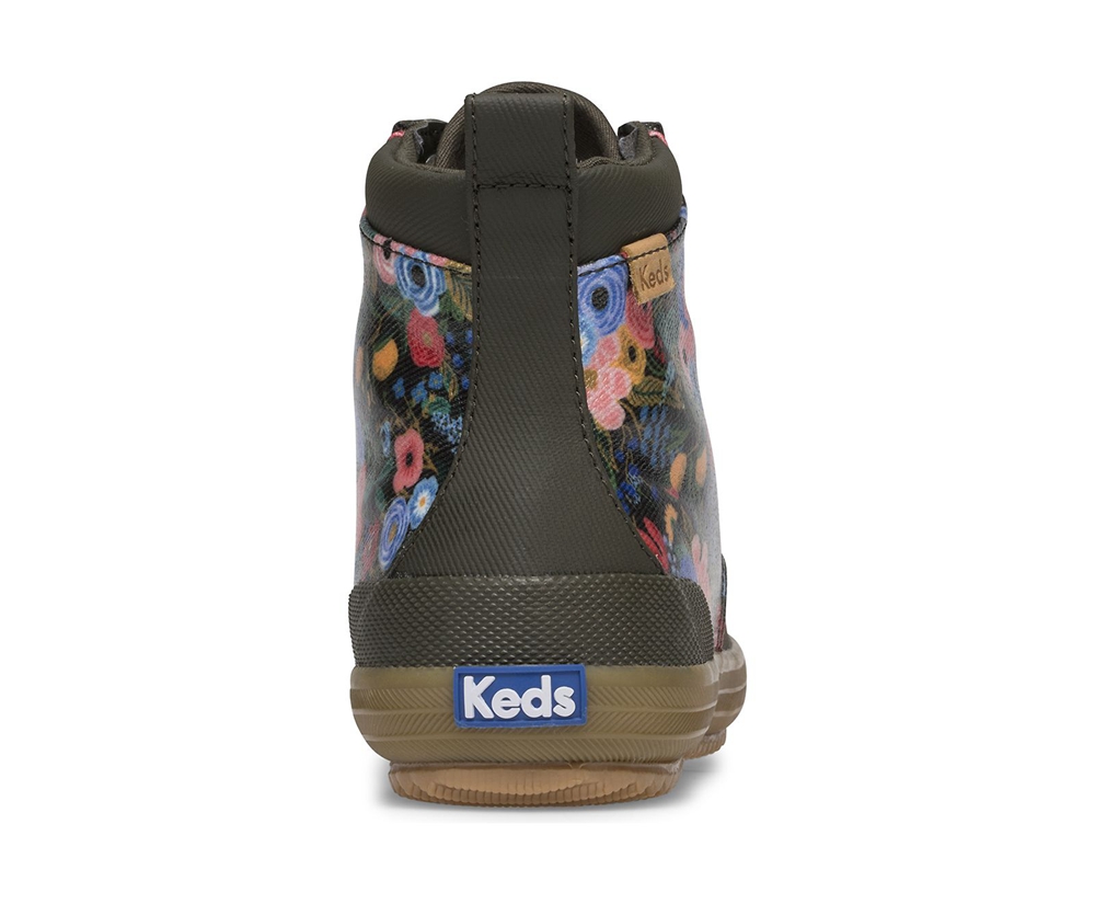 Πανινα Παπουτσια Γυναικεια - Keds Rifle Paper Co. Scout Water-Resistant Boot Garden Party - Πρασινο